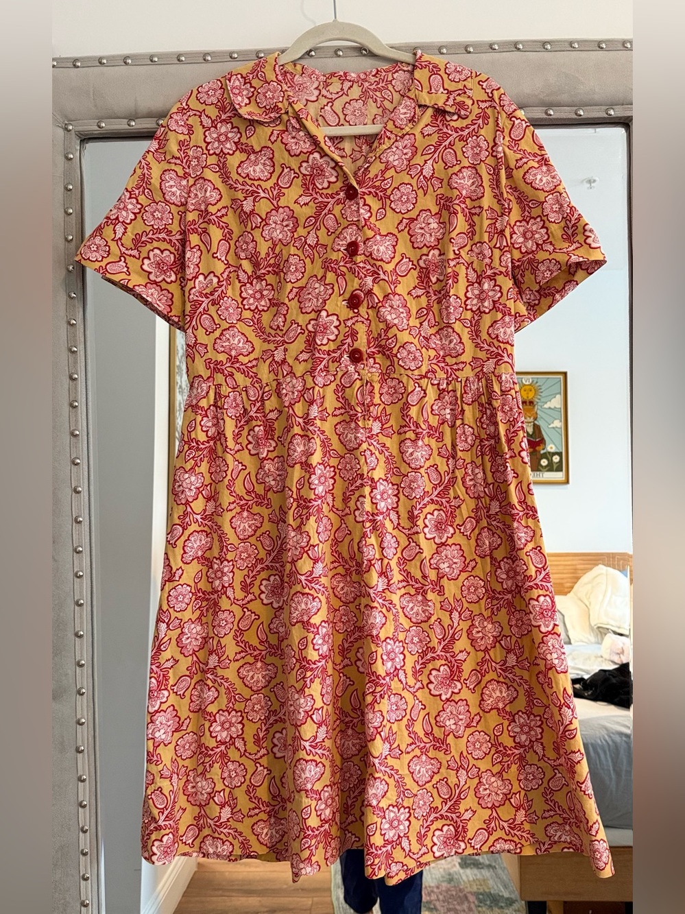 1940s Vintage Cotton Sundress Pinup Cute M/L